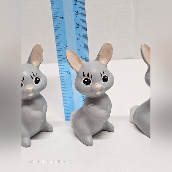 3/15$ Bundle Deal Three Grey Ceramic Bunnies - Picture 8 of 9